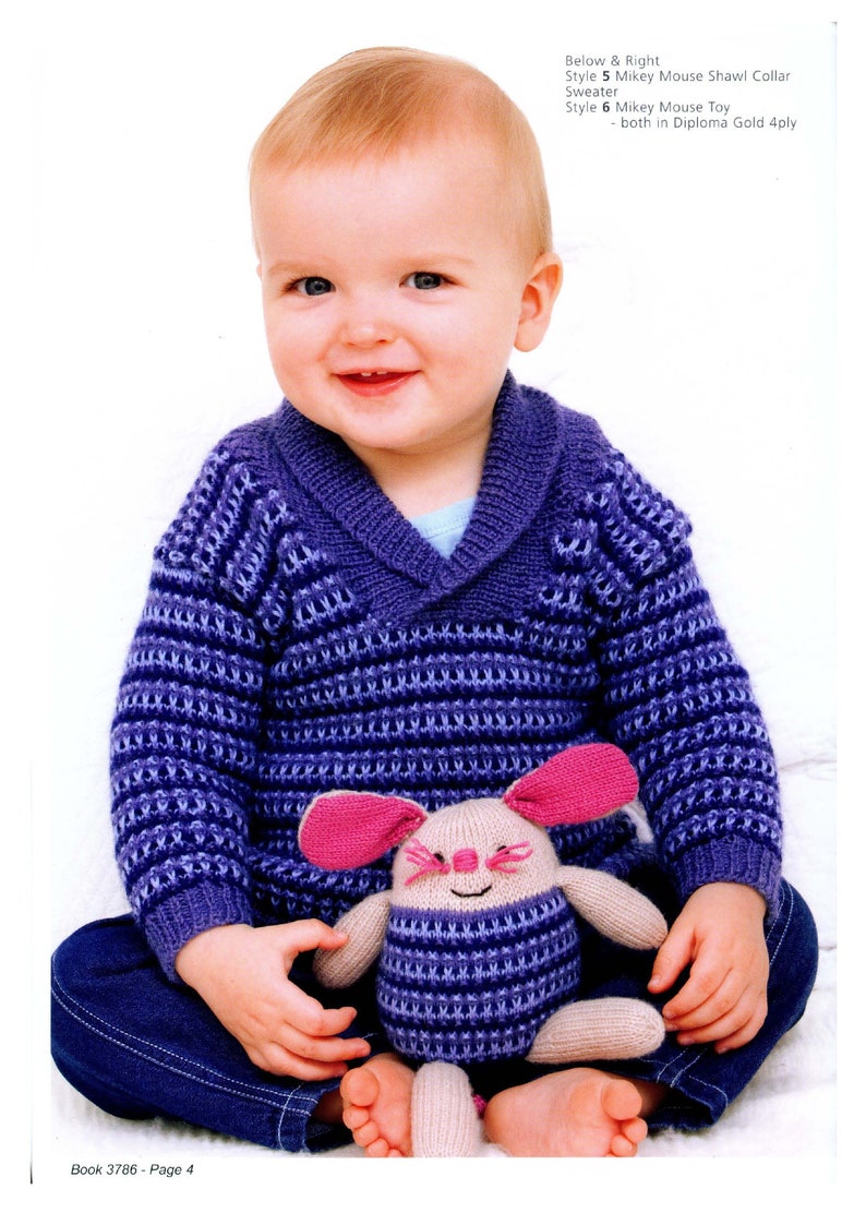 Patons 3786 Baby Sweaters With Matching Toys Etsy