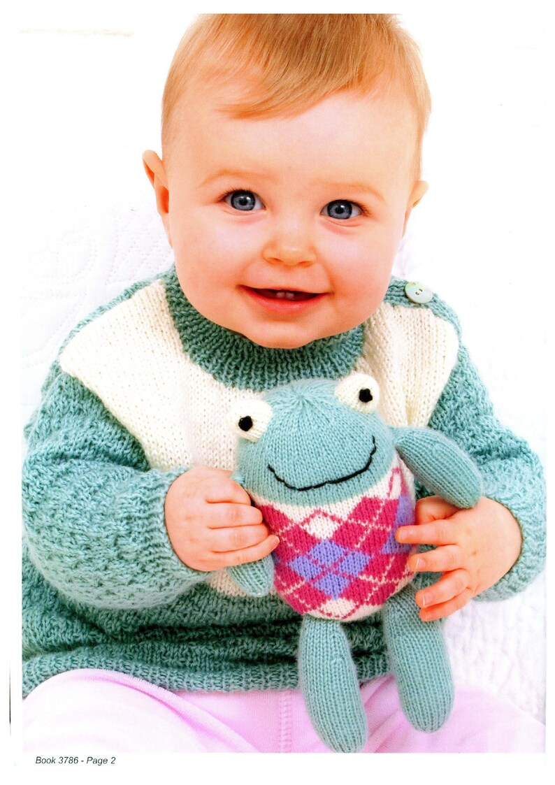 Patons 3786 Baby Sweaters With Matching Toys Etsy