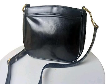 Vintage Clubhouse Jane Shilton Cross Body Bag Patent Leather Look  Handbag