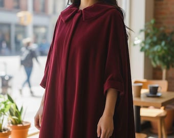 Vintage Red Velvet Coat Mid Century Opera Evening UK Size M