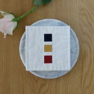 Sous-verres en coton design rétro du milieu du siècle | Sous-verre patchwork de style moderne fait à la main | Cadeau d'anniversaire pour les fêtes