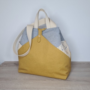 Borsa shopper grande color verde senape da donna, borsa per escursioni, vari scomparti, grande borsa a mano per laptop, notebook e cartelle di grandi dimensioni e altro ancora.