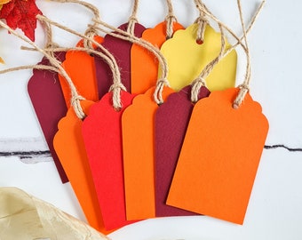 Autumnal Gift Tags in Mixed Autumn Colours. Gift Tags for Craft, Gifts or Thanksgiving Decor