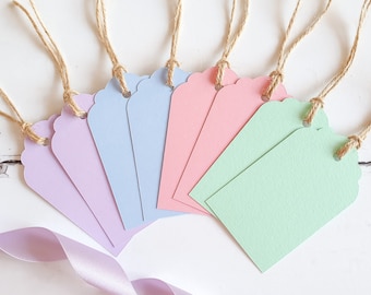 Blank Pastel Gift Tags Set. Set of Pastel Rainbow Luggage Tags for Craft, Gift Wrap or DIY Decor. New Baby Tags. Easter Decor.