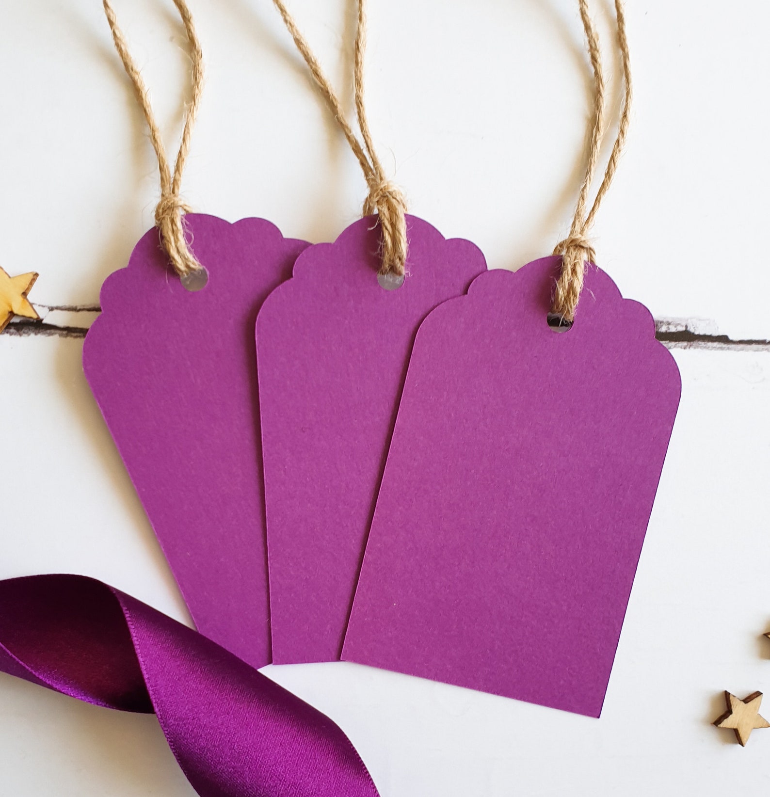Purple Gift Tags Blank x 10. Set of Purple Luggage Tags for Etsy