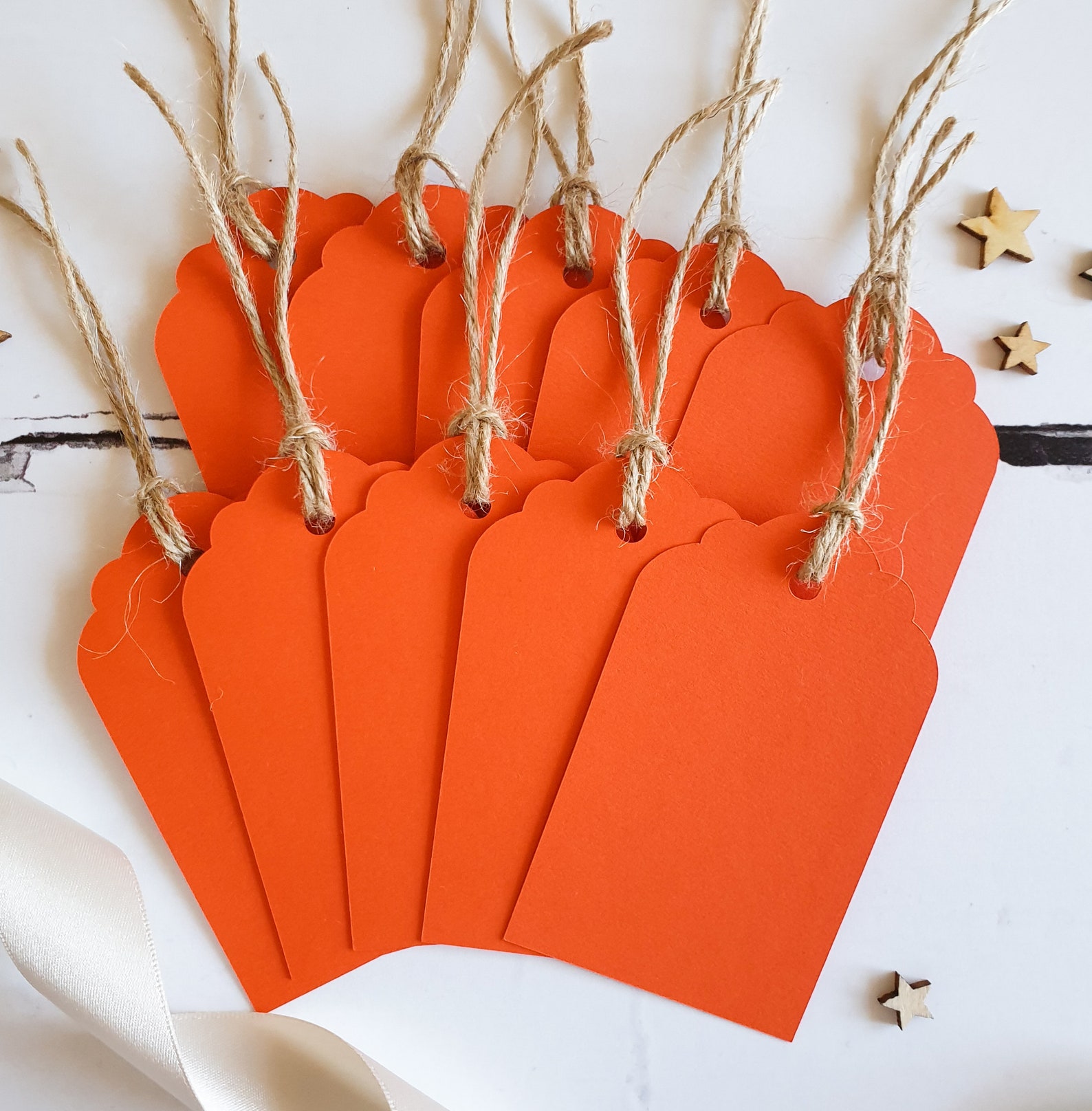 Bright Orange Gift Tags Blank x 10. Set of Orange Luggage Tags Etsy