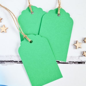 Apple Green Christmas Gift Tags x10. Blank Green Gift Tags for Gift Wrapping or Craft. image 3