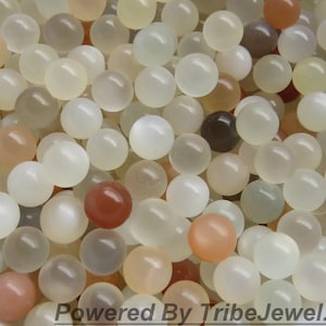 Moonstone Sphere Lot: 10 Undrilled Gemstone Balls for Jewelry