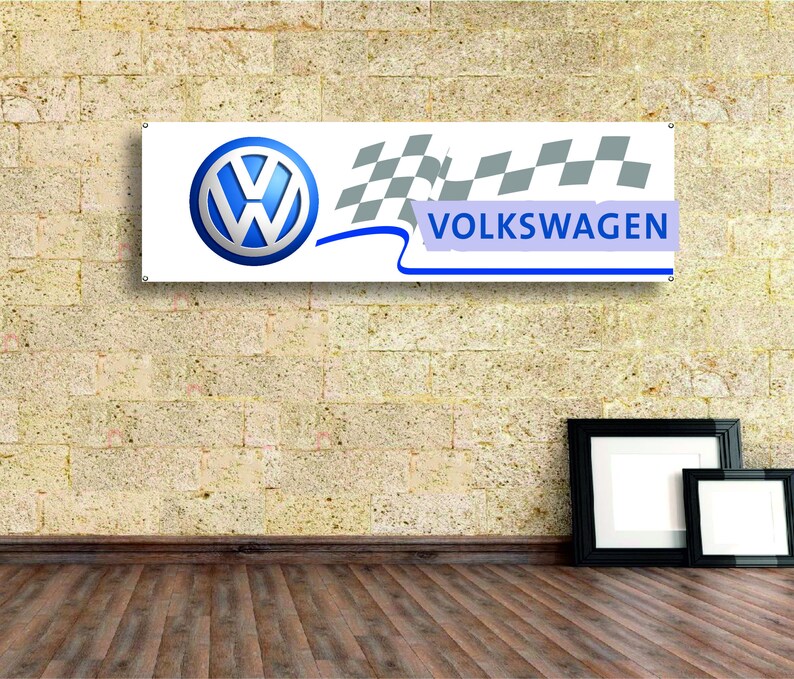 VOLKSWAGEN Logo Banner VinylGarage Signoffice or Etsy