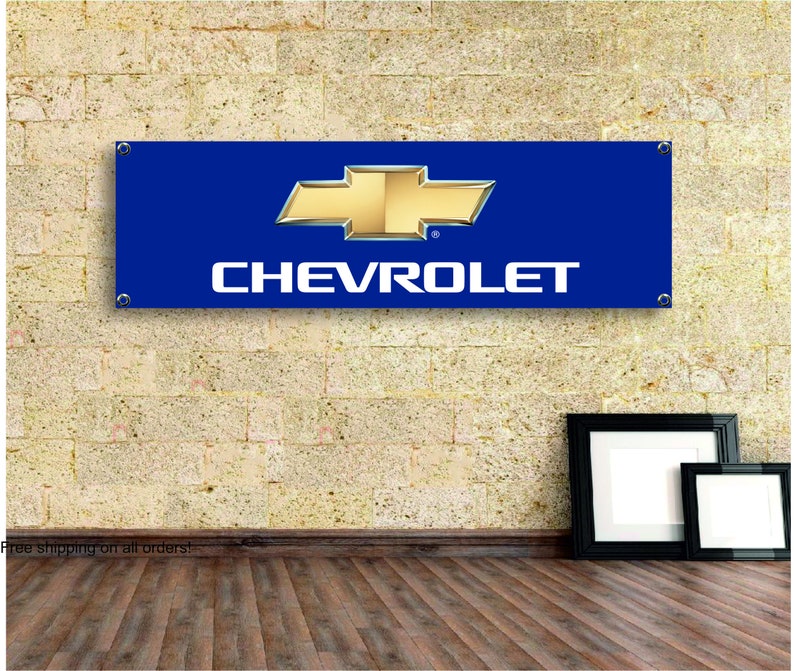 workshop Racing Poster Chevrolet Logo Banner Vinyl,Garage Sign,office or showroom Car Poster Flag Auto Car Shop Gift Garage Decor