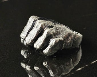 Sterling Silver Clenched Fist Ring: Bold Statement Jewelry