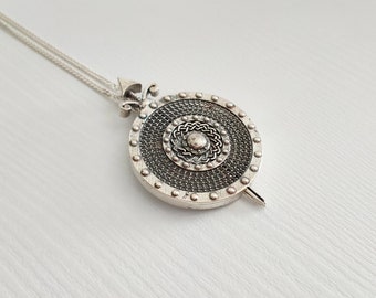 Shield Necklace, Viking Shield Pendant, Viking Necklace, Norse necklace. 925 Sterling Silver Shield Necklace