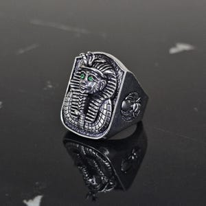 Pharaoh Tutankhamun Ring, Men’s Egyptian Statement Ring, Egyptian Mythology Jewelry, Egyptian King Ring, Ancient Egyptian Tutankhamun Ring