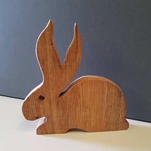 large Easter bunny made of oak wood