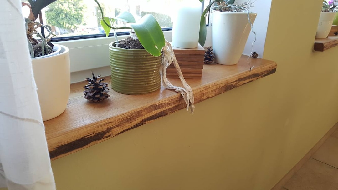 Banc De Fenêtre En érable Massif – Bord D'arbre, Planche Naturelle 90cm, Neuve