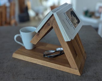 Wooden book holder | Oak bookmark | Nightstand book rack | Wooden book stand | Gift for readers | Gift for bookworms