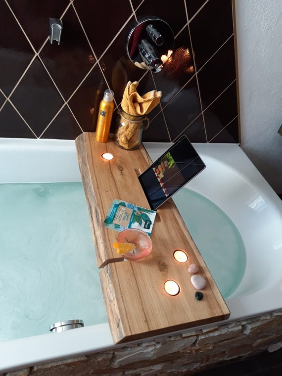 Badewannenablage Spa-Butler Bad Regal bath board Wannenablage Caddy aus Eichenholz