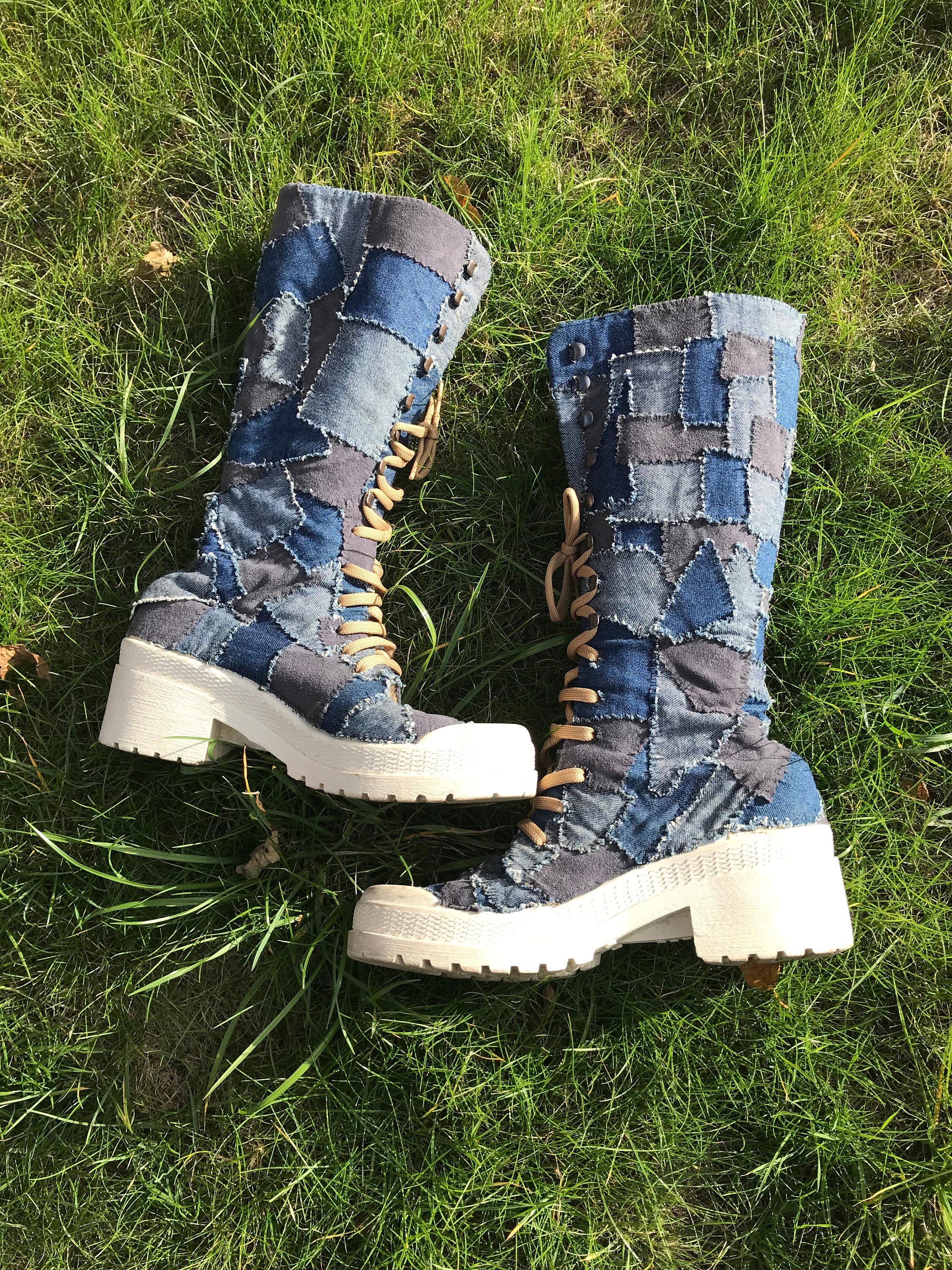 crazy train patchwork boots