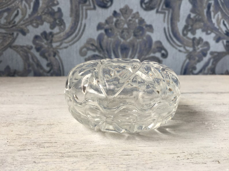 Vintage Clear Cut Glass trinket box.