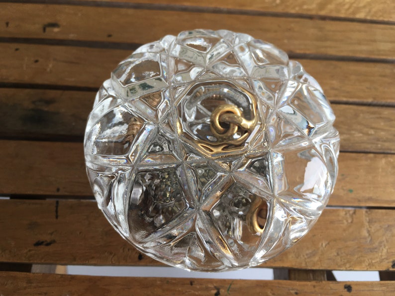 Vintage Clear Cut Glass trinket box.
