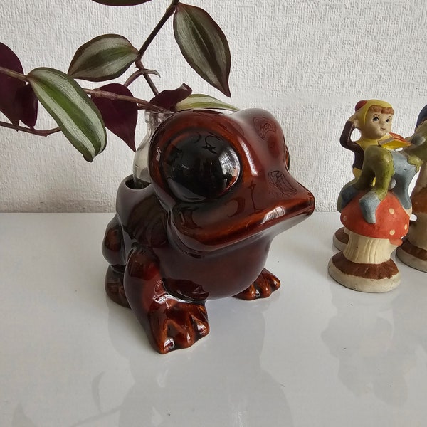 Vintage Ceramic Frog Planter by Denmead pottery England