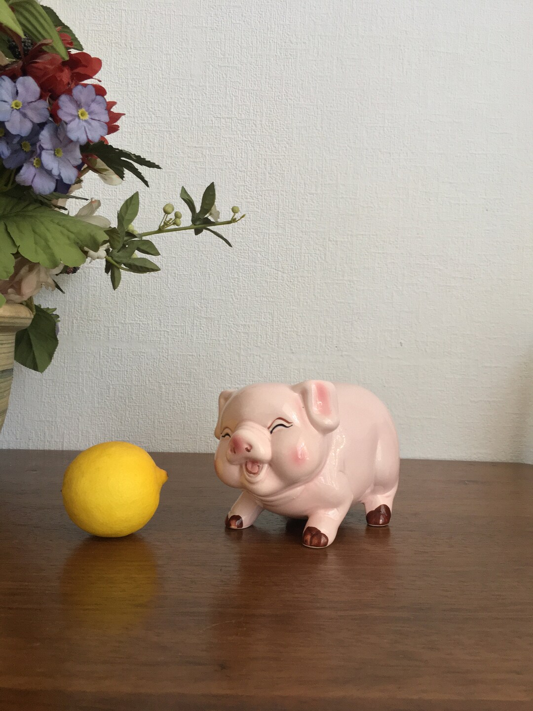 Cute Pink Piggy Coin Bank Ceramic Animal Money Box. Etsy