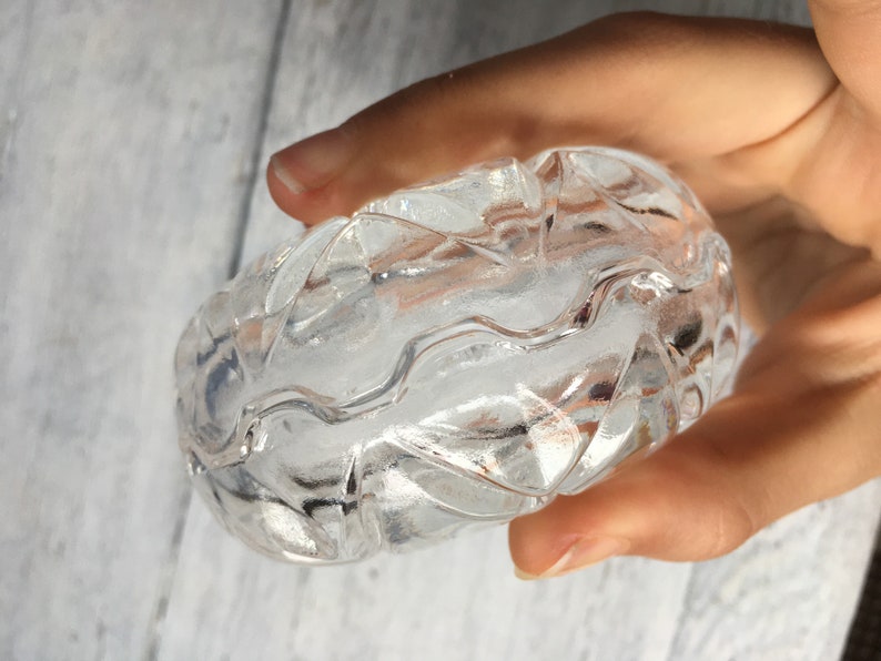 Vintage Clear Cut Glass trinket box.