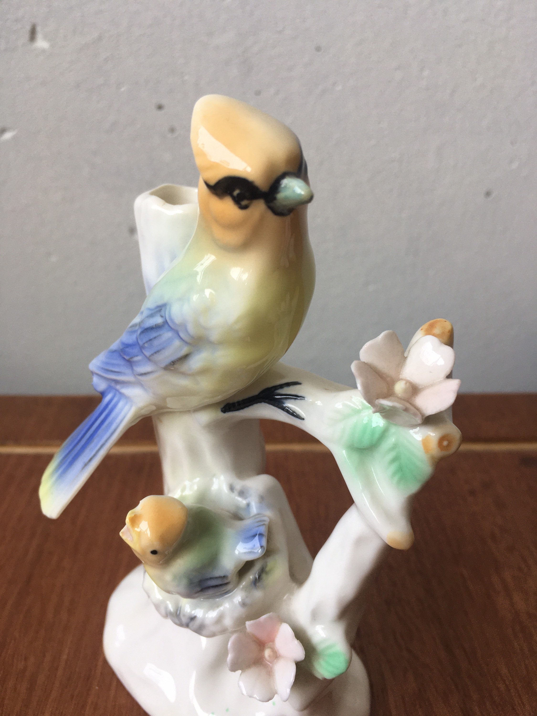 Vintage Porcelain Bird Themed Bud Vase Single Stem Vase With Etsy