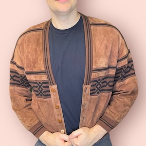 veste en cuir naturel vintage des années 80 pour homme {L19}