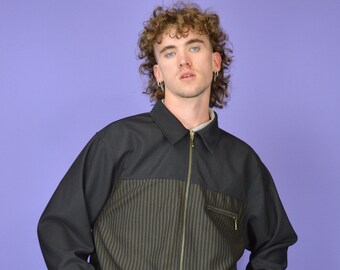 Vintage black classic 80's jacket shirt {J126}