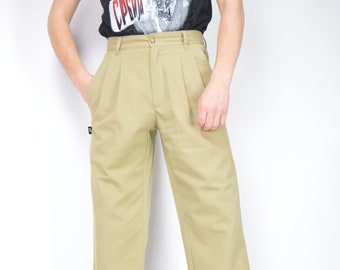 Vintage brown classic straight suit trousers {480}