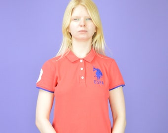 polo classique rouge vintage US POLO ASN {W514}