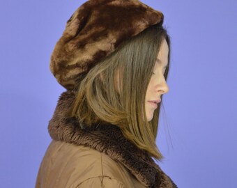 Chocolate Brown Faux Fur Bucket Hat - Etsy display picture 1