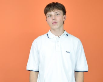 Vintage white FILA classic polo shirt {P12}