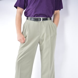 Vintage grey classic 80&#39;s straight suit trousers {1285}