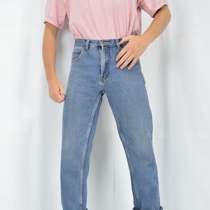 Vintage blue denim straight Jeans trousers {30}