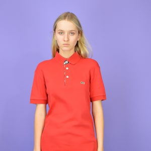 Polo LACOSTE rojo clásico vintage {W529}