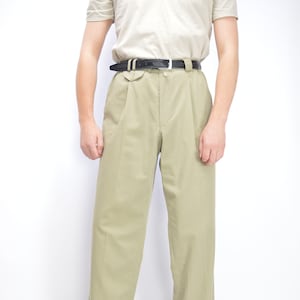 Vintage beige classic 80&#39;s suit trousers {1212}