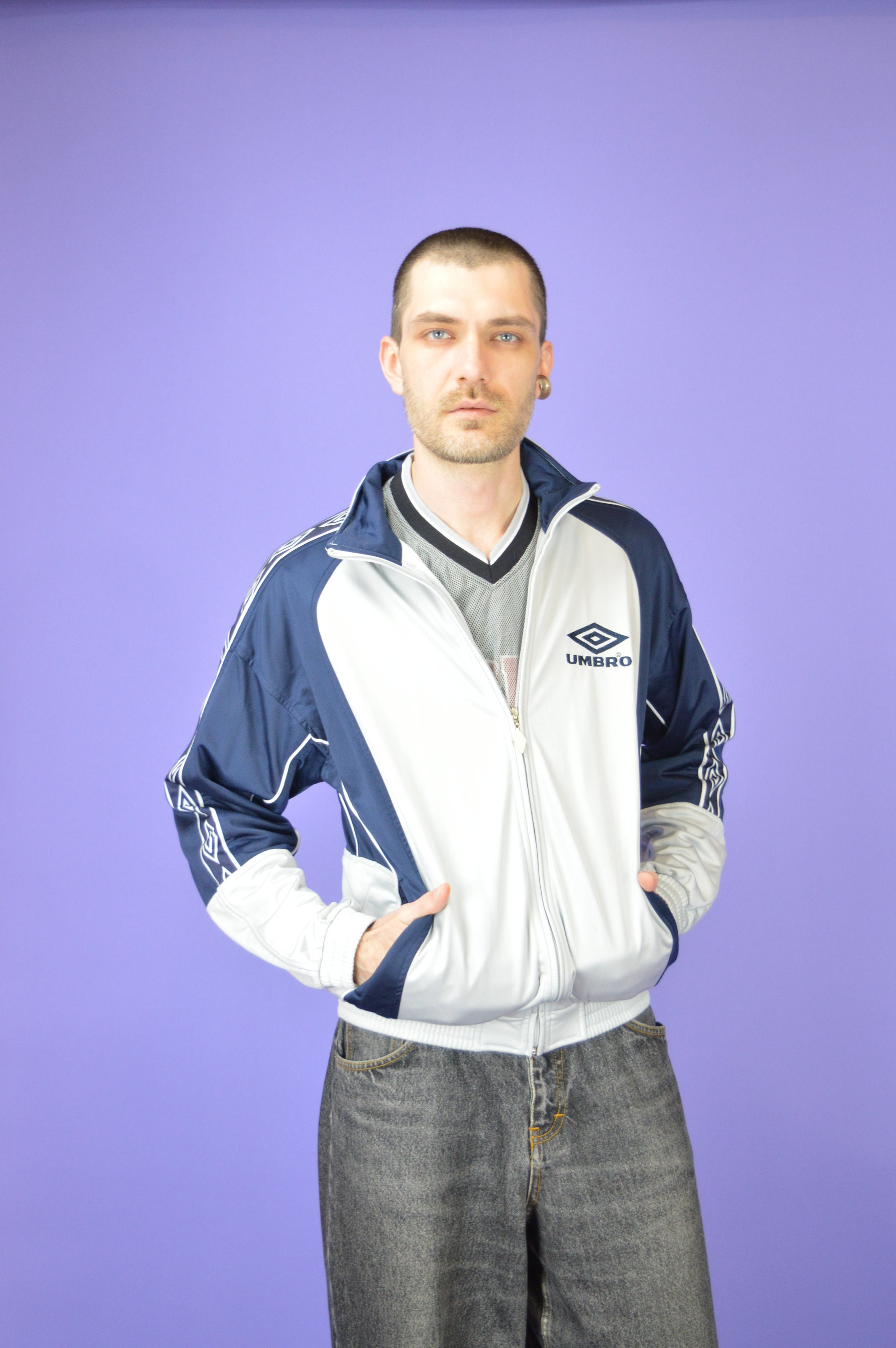 Vintage Two Colour UMBRO Full ZIP Sweatshirt Track Jacket Vintage Two Colour UMBRO Full ZIP Sweatshirt Track Jacket
