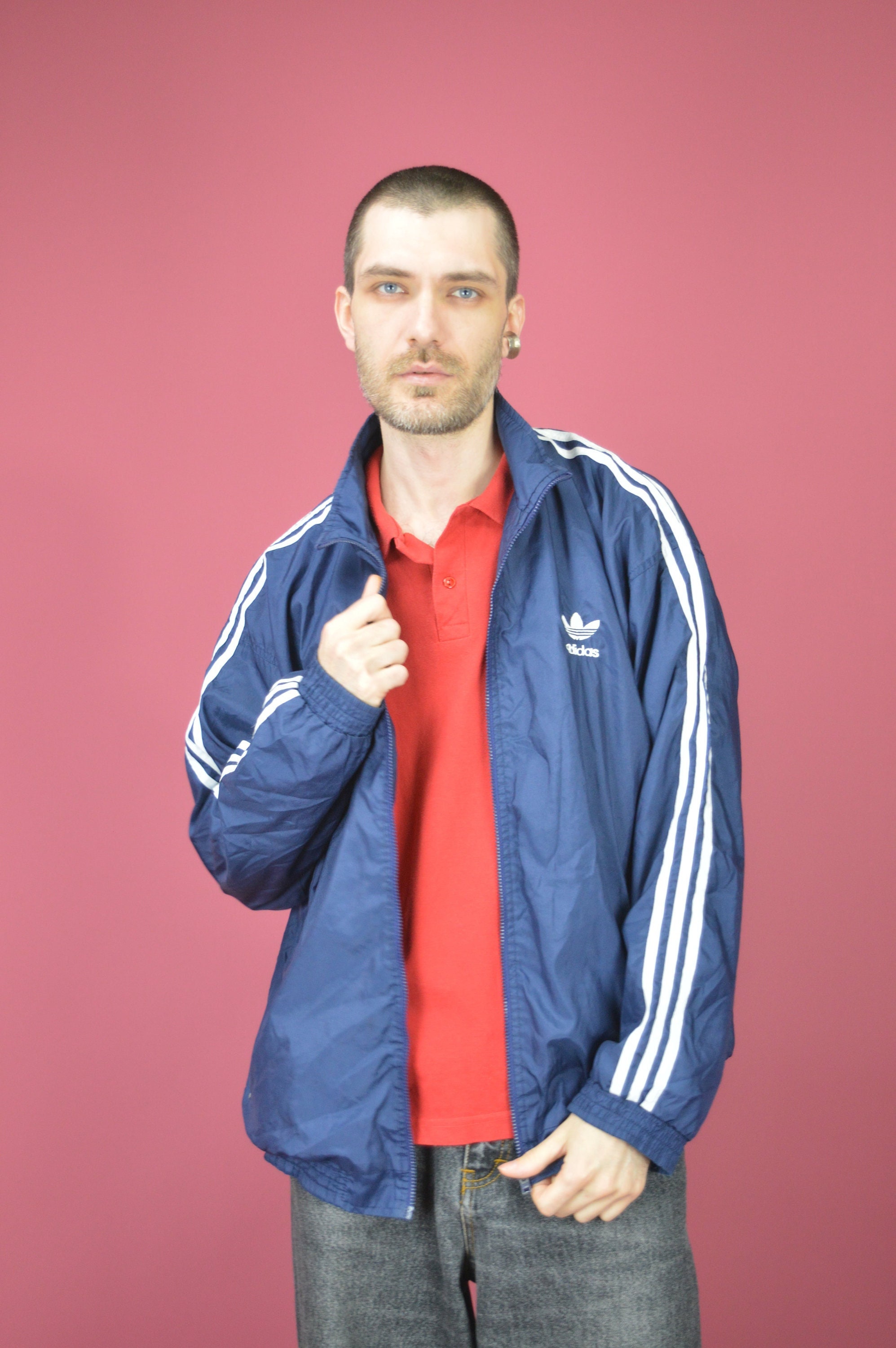 Vintage blauwe ADIDAS sport track jacket TJ142 - Etsy Nederland