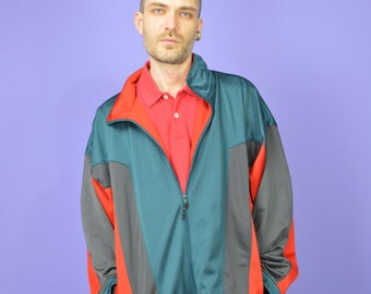 Vintage three colour graphic track jacket {TJ129}