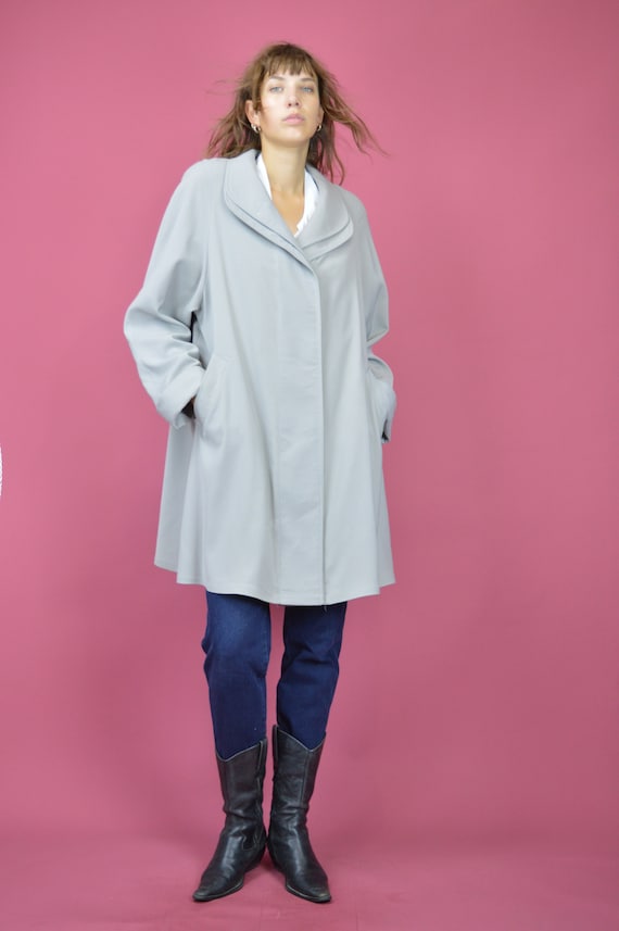 ジャケット・アウター 80s Vintage Classic Super Long Coat. Vintage Grey Classic 80's Trench Coat {W543} - Etsy Israel