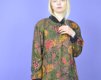 Vintage multicolour classic graphic long sleeve shirt jacket {W471}