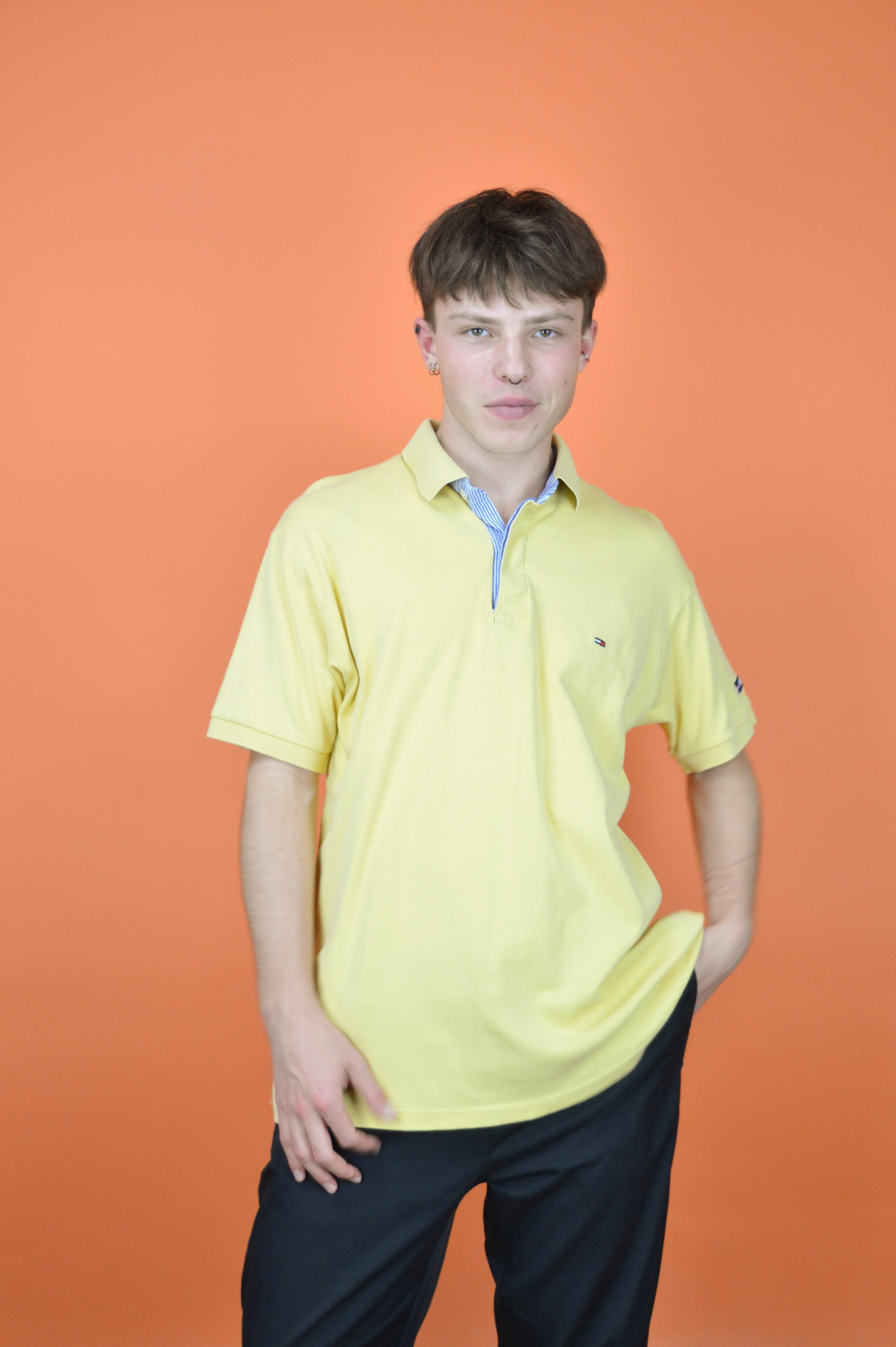 Vintage Yellow Classic Tommy Hilfiger Polo Shirt P28 - Etsy Norway