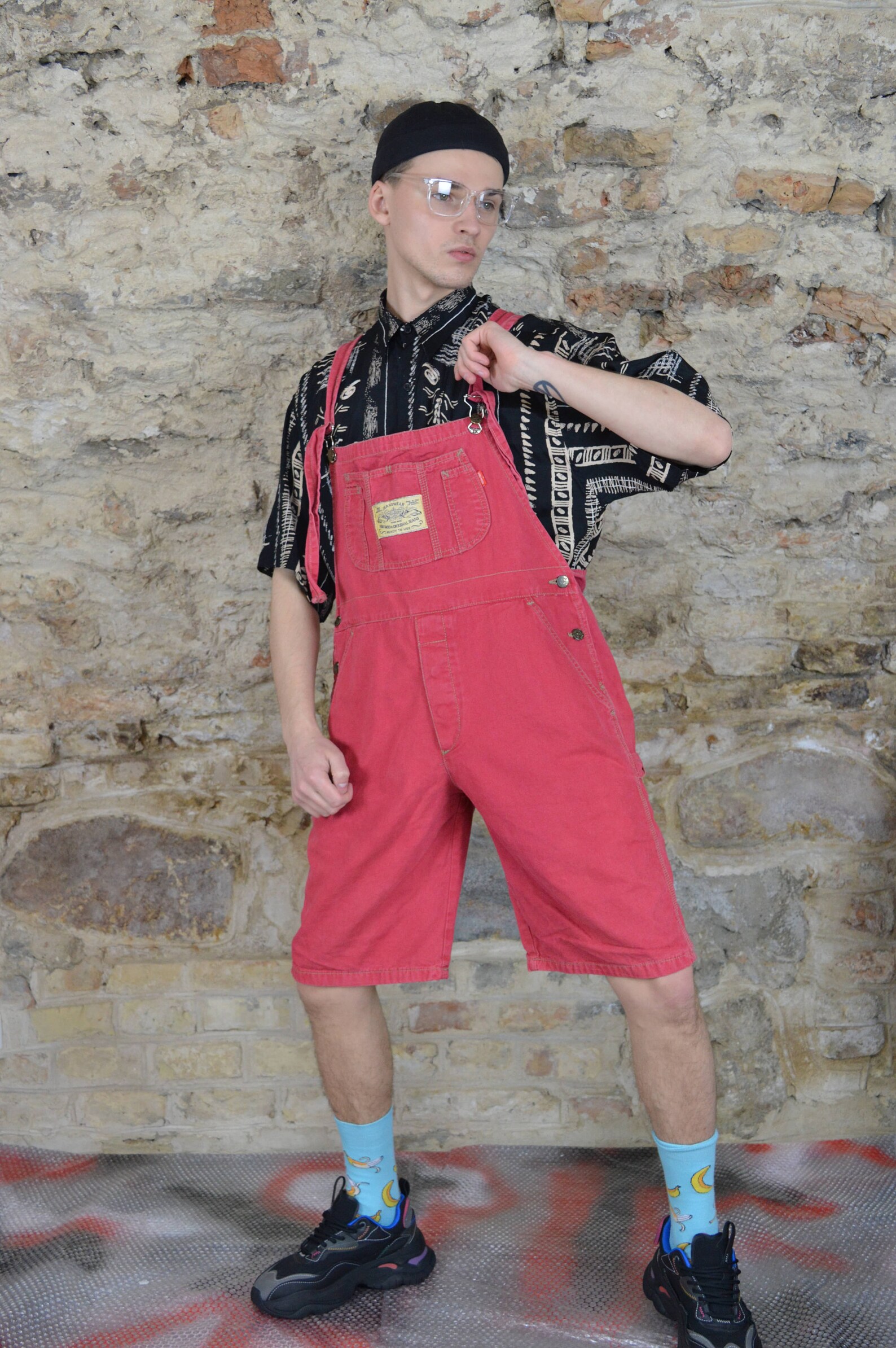 Vintage Red Denim Dungarees 80's Overalls D3 Etsy