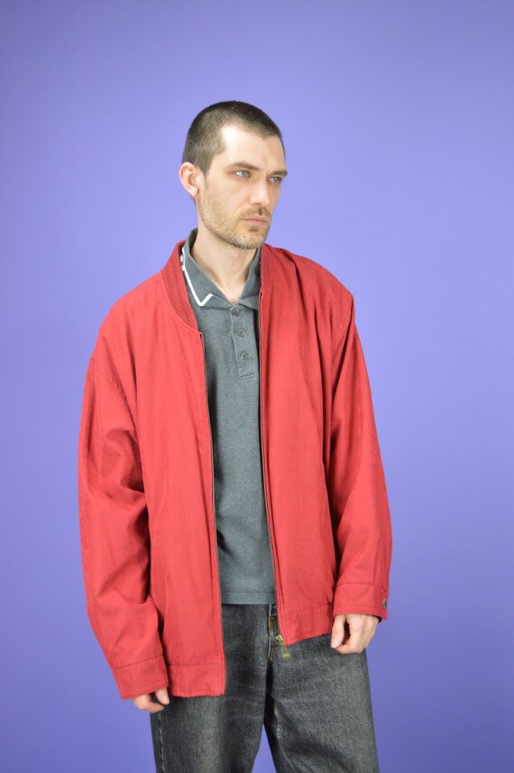 Vintage red classic windbreaker bomber jacket {J1… - image 2