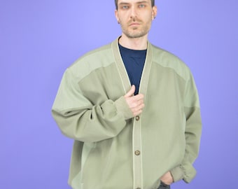 Cárdigan vintage oversize de los años 80, estilo retro clásico, talla XXL [J102]