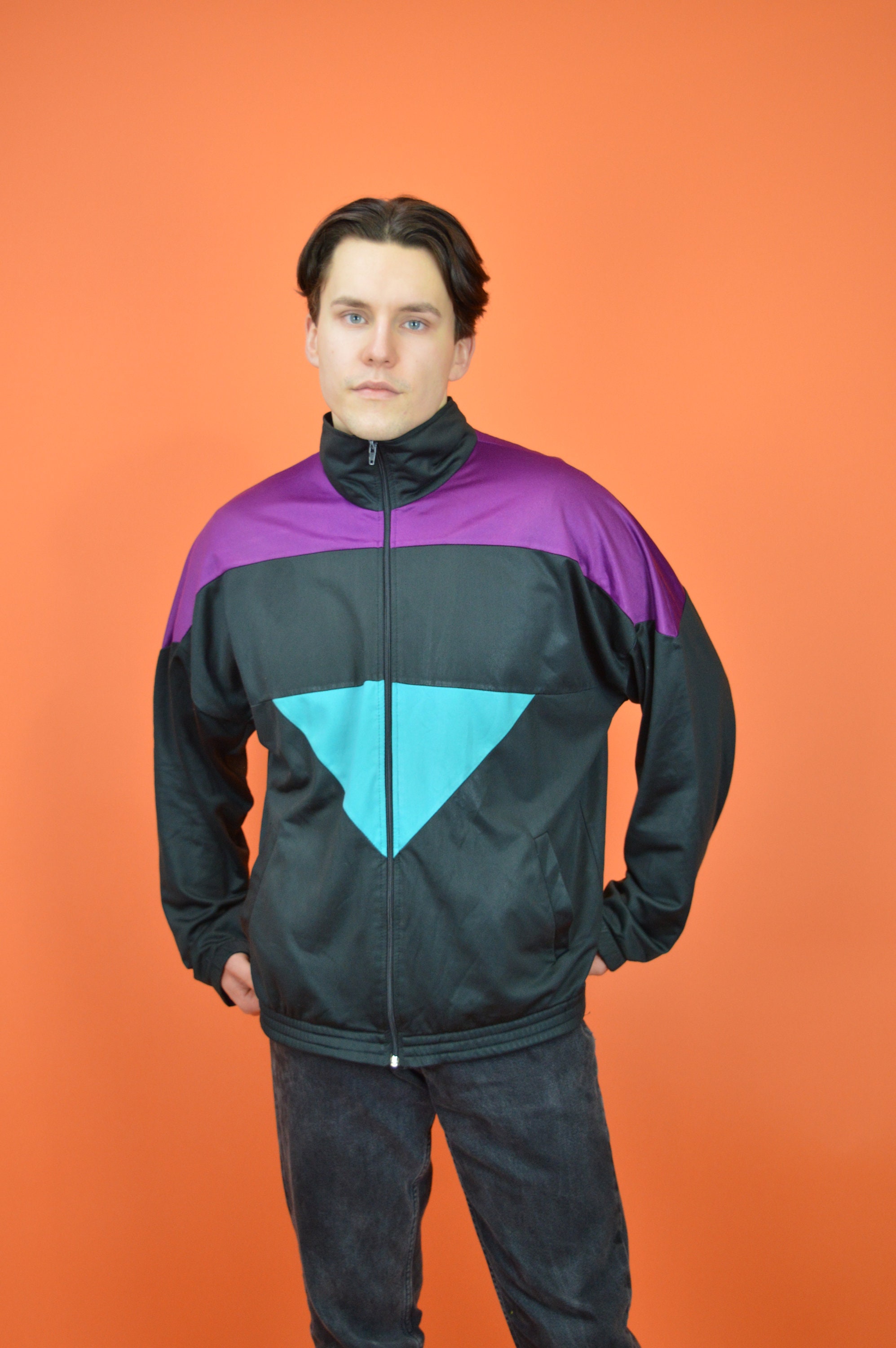 Vintage Colorblock Track Jacket: 80s/90s Retro Sportswear (XXL) - Etsy