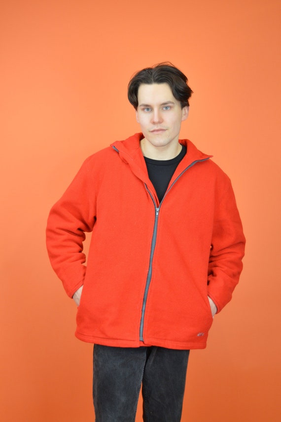 Vintage red full zip fleece sweatshirt {22} - image 1