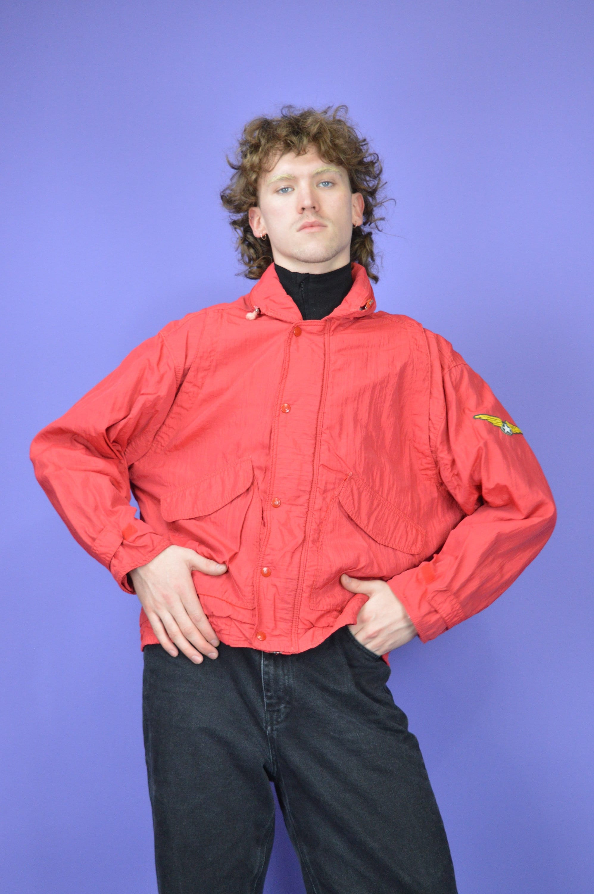 Vintage Red Classic Windbreaker Bomber Jacket for Men {J202} - Etsy